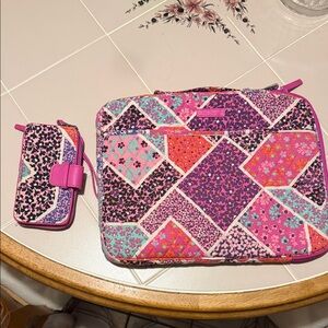 Vera Bradley Floral Laptop Sleeve and Wallet Set